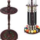 Pool Stick Holder Billiard Cue Rack Holds 10 Sticks Floor Stand,Burgundy