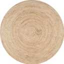FRELISH DECOR Handwoven Jute Area Rug - 4 feet Round - Natural Yarn - Rustic Vintage Beige Braided Reversible Rug - Eco Friendly Rugs for Bedroom - Kitchen - Living Room - Farmhouse (4' Round)
