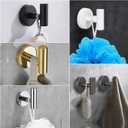 Mdvora 4 Pack Brushed Nickel Towel Hooks, SUS304 Stainless Steel Bathroom Hooks for Bedroom Kitchen Hotel Office