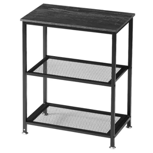 VECELO 3-Tier End Table Vintage Storage Rack with Shelves Charcoal Grey Side Table with Rectangle Shelf 13.8 W x 23.6 D x 30 H KHD-XF-NT06 CGY/322127675