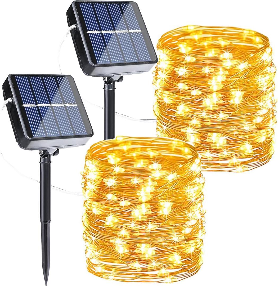 Joomer Solar Fairy Lights, 2-Pack Total 80FT 240LED Solar String Lights Outdoor Waterproof 8 Lighting Modes for Patio Fence Party Garden Yard Home Holiday Tree Outdoor Decoration (Warm White) Joomer Solar Fairy Lights, 2-Pack Total 80FT 240LED Solar String Lights Outdoor Waterproof 8 Lighting Modes for Patio Fence Party Garden Yard Home Holiday Tree Outdoor Decoration (Warm White)