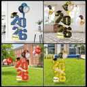 Class of 2026 Graduations Yard Signs, 3.5FT Large Gold 2026 Graduation Decorations Grad Yard Lawn Signs Decoration with Stakes for Outdoor Indoor Congrats Graduation Party Decor Supplies