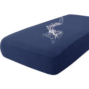 hyha Waterproof Couch Cushion Covers for Pets, Non Slip Sofa Seat Cover for Dogs Washable, Soft Thick Stretch Jacquard Fabric, Sofa Slipcovers with Elastic Bottom (1 Piece for Large, Navy)