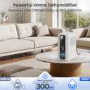 Dehumidifier for Home, Dehumidifiers for Bathroom, Bedroom, Living room, Closet with 68 OZ Water Tank, Moisture Absorbers, Auto Shut Off, Auto Humidity Control, 7 Colors LED Light, White