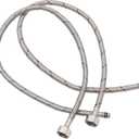 BWE 32-Inch Long Bathroom Kitchen Faucet Connector Braided Stainless Steel Supply Hose 1/2-Inch Female Compression Thread x 2 Pcs (1 Pair)