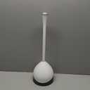 Clorox Toilet Plunger with Hideaway Holder Caddy Heavy-Duty Compact Design with Non-Skid Rubber Base for Bathroom Convenient Storage Toilet Unclogger, 6.5x19.5-Inch, White