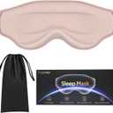 3D Cooling Eye Mask Sleep Mask for Men & Women, 100% Pressure-Free & Light Block-Out Eye Mask for Sleep with Easy Adjustable Strap, Night Eye Cover for Travel, Pink