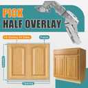 HBL' 4 Pack 165 Degree Soft Close Cabinet Hinges, Half Overlay Kitchen Cabinet Hinges, Concealed European Hinges for Lazy Susan, Pie Corner Cabinet, Open Widely and Easy Access
