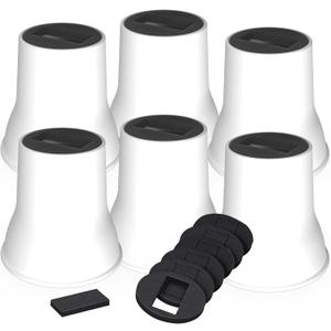 Bed Risers 6 Inch, 6 Pack Heavy Duty Bed Furniture Risers, Lift Up to 2200lbs Round Couch Risers for Sofas, Couches, TV Stands and Chairs (White)