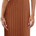 Danedvi Women's Knit Midi Tank Dress Sleeveless Ribbed Crew Neck Fall Bodycon Casual Basic Going Out Dresses (XX-Large, Brown)