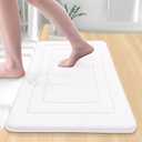 Arotive Memory Foam Bathroom Rug Mat 24"x16", Ultra Soft and Absorbent Bath Mat, Machine Wash Dry, Comfortable Bath Rug Carpet for Bathroom Floor, Tub and Shower, White