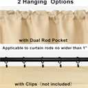 XWZO Beige Valances for Kitchen Windows Spillproof Antiwrinkle Jacquard Rectangle Textured Valance Curtains for Basement Bathroom Laundry Short Half Window Cafe Curtains,1 Piece, 60x15 Inch