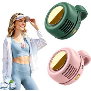 Portable Clip-On Fan, Mini Bladeless Waist Fan, 5100RPM 25dB Ultra-Quiet 3-Speed Rechargeable Small Whirlwind Fan, Hands-Free Personal Cooling for Outdoor Travel Office Camping with USB-C
