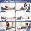 12 inch Bed Wedge Pillow for Adults Seniors, Cooling Memory Foam Incline Pillow for Sleeping, Reading & Resting, Back Support and Leg Elevation, Ideal for Couch, Bedroom & Living Room