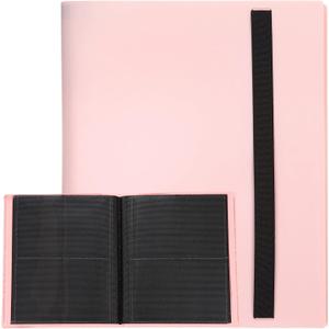 Uxcell 4 Pocket Trading Card Binder, PU Cover Card Collection Binder 160 Side Loading Card Binder Card Album Folder for TCG, Game Cards, Sports Cards(Pink)