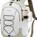 LOVEVOOK Mens Backpack with Giant Tumbler Holder Pocket,17 Inch Everyday Laptop Backpack Commuter Travel Work Computer Bag for Women,Casual Hiking College Teacher Back Pack Daypack,White-Bean Green