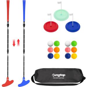 KINGTOP Adjustable Golf Putters for Men and Women, Right and Left Handed Two-Way Golf Putter Club for Kids | Teens | Adults, Putting Training Combo Pack with Putting Cup and Practice Foam Balls