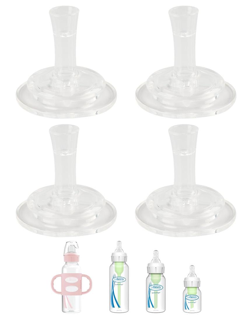 2 x Sippy Straw Nipple for Dr. Brown's Narrow Bottle & Sippy Spout Bottle, Soft 100% Silicone Baby Bottle Straw Nipple, 8m+, 4 Count