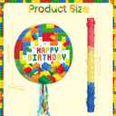 Jexine Block Piñata Set, Birthday Building Piñata with Blindfold Bat Stick