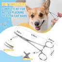 Dog Ear Care Kit - Dog Ear Powder for Hair Removal (42g) with Curved Grooming Tweezers - Effective Solution for Smelly Ears, Wax Buildup