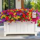 Alupssuc 24 Bundles Artificial Flowers for Outdoors Decoration, UV Resistant Silk Violet Faux Colorful Violet Eucalyptus Spring Fake Plants for Outside Indoor Yard Home Patio Porch Decor, Mix 4 Colors