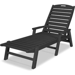 POLYWOOD NCC2280MA-P Nautical Arms Chaise, Black