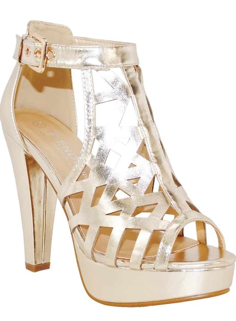 Open Toe Ankle Strap Sandal – Western Bootie Stacked Heel Open Toe Cutout Shoes 9