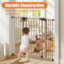 keny 29"-42.5" Baby Gate for Stairs, Auto Close Safety Dog Gate, Pressure Mounted Easy Walk Through Pet Gate for Doorways, Durable Stair Gate, 30" Tall, Brown