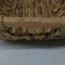 Storage Basket Hand-Woven Large Storage Baskets with Wooden Handles, Water Hyacinth Wicker Baskets for Organizing, 2-Pack