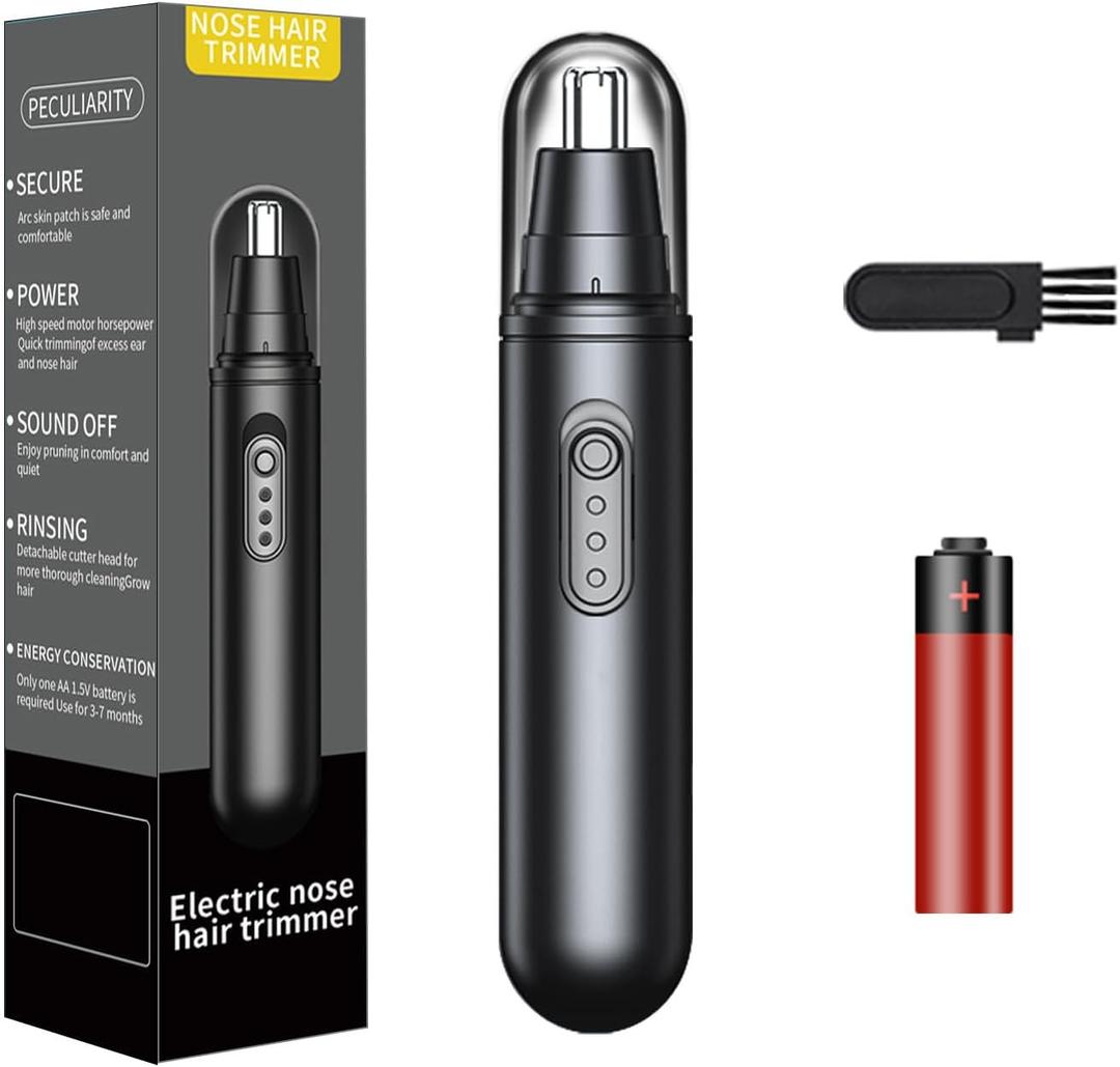 Ear and Nose Hair Trimmers for Men: Skinsafe Nasal Hair Cutter with 5 Months Long Lasting Battery Life - Portable Nose Trimmer Grooming Tool Easy of Use and Clean, Correct Size Nose Hair Remover