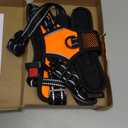 PHOEPET No Pull Dog Harness Medium Reflective Front Clip Vest with Handle,Adjustable 2 Metal Rings 3 Buckles,[Easy to Put on & Take Off](M, Orange)