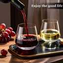 Stemless Wine Glasses Set of 4, 13.5oz, Crystal Clear Red White Wine Glasses for Daily Use, Lead-free, Dishwasher Safe, Glasses Drinking Set, Ideal for Home Bar, Parties & Gifts