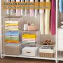 6 Pack Closet Organizers And Storage, Stackable Closet Shelf Organizer Storage Bin Basket For Clothes Sweaters With Top Board, Widened Opening, Heightened Height, Large Capacity, Sturdy, Space-saver