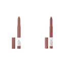 MAYBELLINE Super Stay Ink Crayon Lipstick Makeup Bundle with Trust Your Gut Mauve Nude Pink and Enjoy The View Red Brown Shades, 1 Count Each
