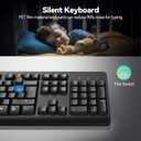 TECKNET Wireless Keyboard, 2.4G Silent Full-Size USB Keyboard with Number Pad, Ergonomic Keys & Adjustable Feet, Compatible with Laptop, PC, Desktop, Notebook, Windows 11/10/8/7 Black