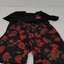 Boy's 2 Piece Outfits Floral Print Short Sleeve Crewneck T Shirt and Shorts Set Summer Outfits (12Y, Red and Black)