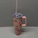 Christmas Tumbler 40oz Santa Tumbler with Lid and Straw Christmas Trees Snowman Cup Blue Xmas Insulated Coffee Mug Gifts for Women Men