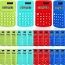 LEIFIDE 24 Pack Pocket Calculator Small Bulk Basic 4 Function Calculator 8 Digit Display Battery Powered for Desktop Home Office School Student Kids(Classic Colors)