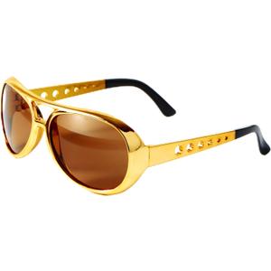 Spooktacular Creations Gold Sunglasses Disco Glasses, 50s 60s 70's Glasses for Halloween Party Costume Rockstar Accessories, Gold Celebrity Sunglasses for women and men