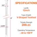 Zip Ties Heavy Duty 12 inchV-Shaped Toothed Double Sided With 200 LBS Tensile Strength Cable Ties Extra Large Wire Ties Adjustable Nylon Tie Wraps for Indoor Outdoor Patented Design80 Pack Black