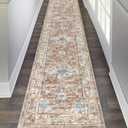 Pauwer Long Hallway Runner Rug 2'6''x12', Boho Washable Runner Rugs with Rubber Backing, Non Slip Carpet Runner for Hallways, Farmhouse Rug Runners for Kitchen Laundry Room Entryway (Vintage Cream Tan)