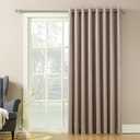 Sun Zero Barrow Energy Efficient Grommet Sliding Patio Door Curtain Panel, 100" x 84", Stone