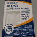 Spartan Industrial - 14 X 20 (100 Count) 2 Mil Clear Reclosable Zip Plastic Poly Bags with Resealable Lock Seal Zipper