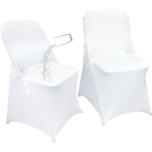 40PCS Stretch Spandex Folding Waterproof Chair Covers,Universal Fitted Chair Cover Protector for Wedding Party Banquet Holidays Celebration Decoration(40, White New)