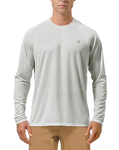 Roadbox Mens UPF 50+ UV Sun Protection Shirts Outdoor Long Sleeve SPF Diving Rash Guard for Fishing Hiking Swimming, XL