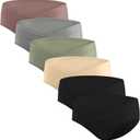 Angelhood 6 Pack Womens Cotton Maternity Underwear,Healthy Maternity Pregnancy Panties Postpartum Mother Under Bump Underwear (Large)