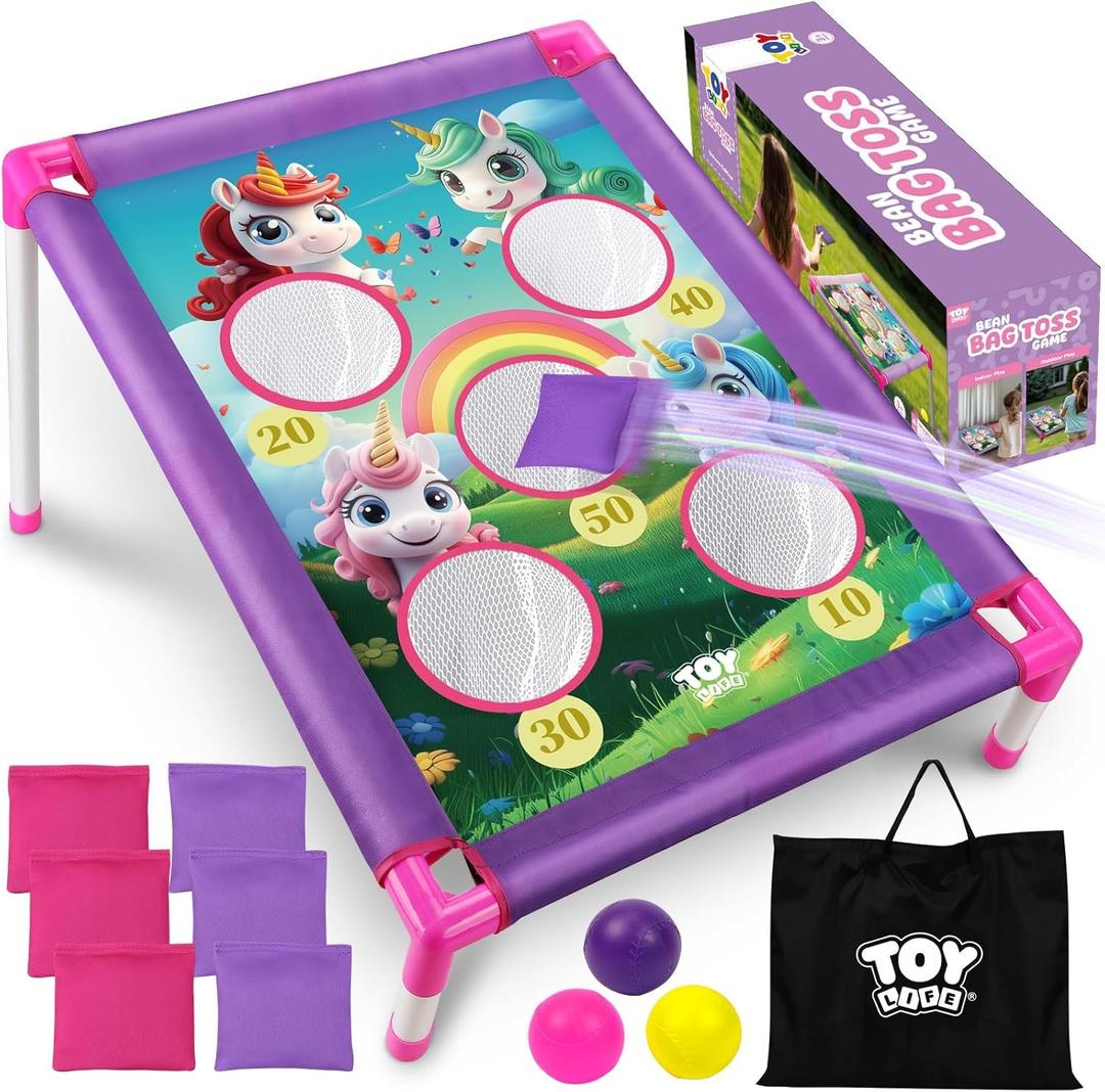 TOY Life Bean Bag Toss Game, Unicorn Toys for Girls Age 4-6, Kids Outdoor Games, Outside Toys for Kids Ages 4-8, Outdoor Toys for Toddlers 3-5, Unicorn Gifts for Girls 4-6, Unicorn Toys