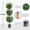 Artificial Olive Triple Ball Topiary Trees, 4FT Faux Olive Topiary Tree, 47 Inch Fake Potted Plants for Indoor Porch Decor