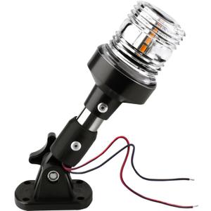 Marinexplore Boat Anchor Light, White LED Stern Light for Boat - 3 Nautical Mile Bimini Top - Pontoon - All Round - 1224V, 6''