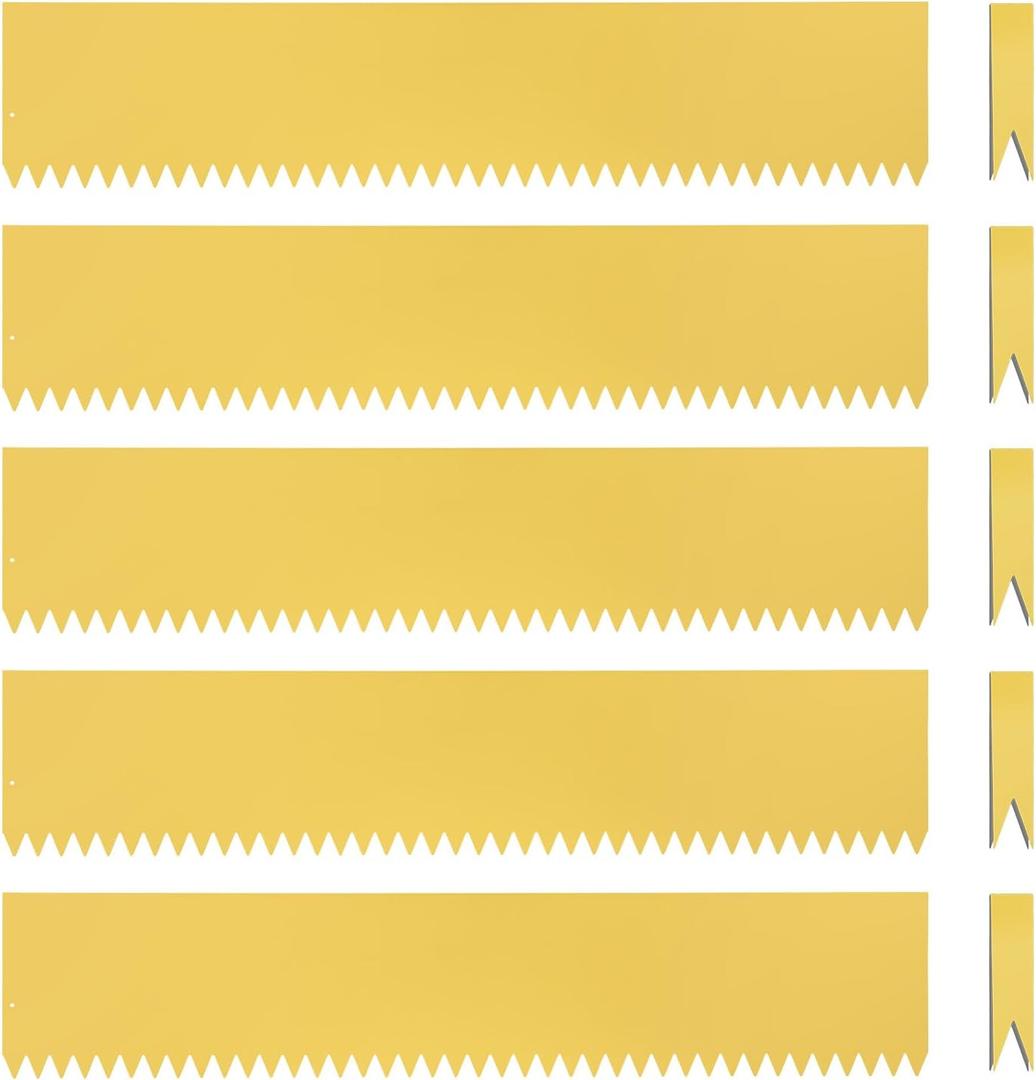 Landscape Edging Kit,6 PCS 40" L x 8" H Galvanized Bendable Metal Garden Edging for Lawn Yard, Coated Bendable Metal Strips, No-Dig Hammer-in Edging Border w/Clips,Champagne (8In, 20 FT)